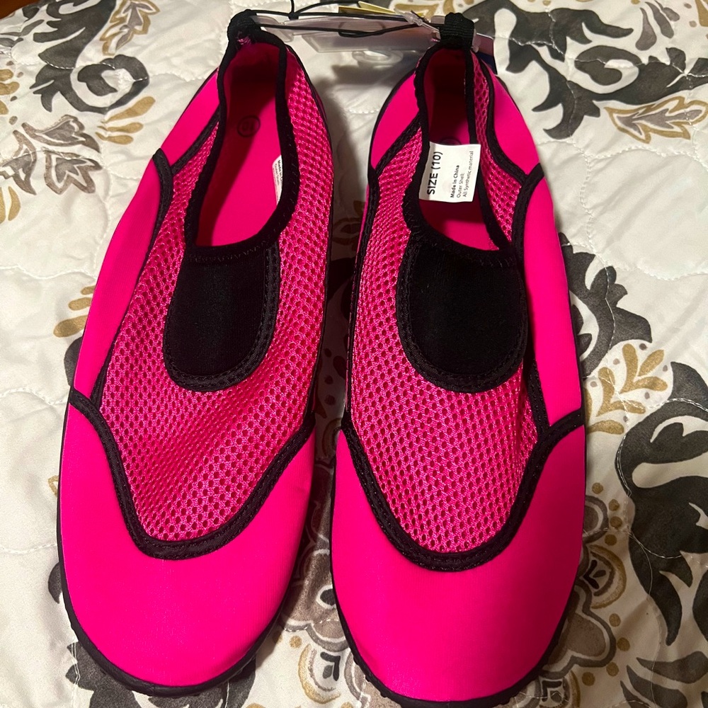 Hot pink water shoes